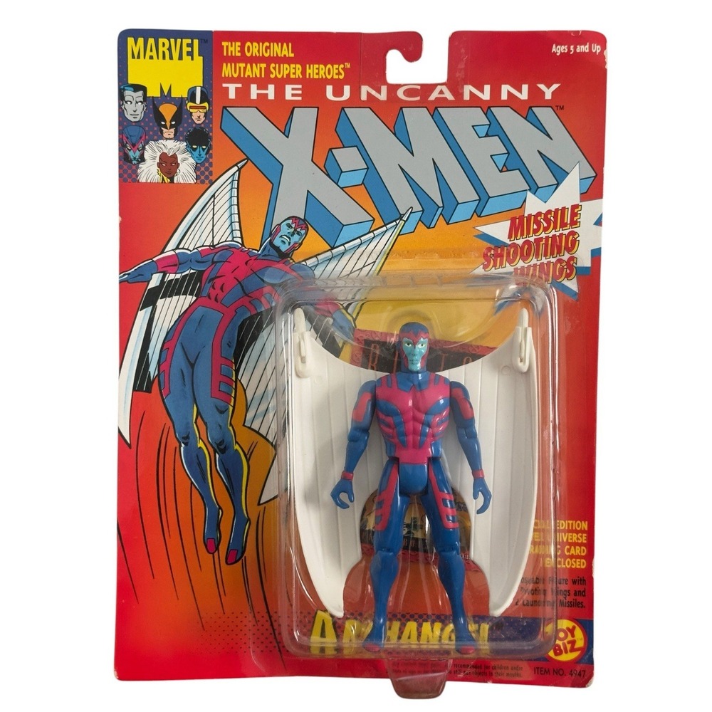 The Uncanny X-Men ARCHANGEL Figure White Missile Wings Marvel Comics ToyBiz READ